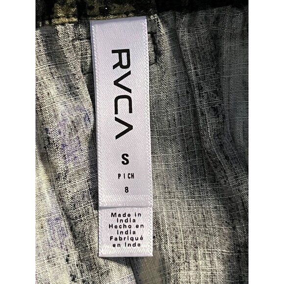 RVCA Black Women Top Blouse Small 8 Floral Sweetheart Cartia Long Sleeve New - Picture 7 of 10